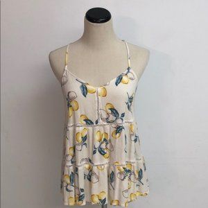 Crescent Lemon Print Tank